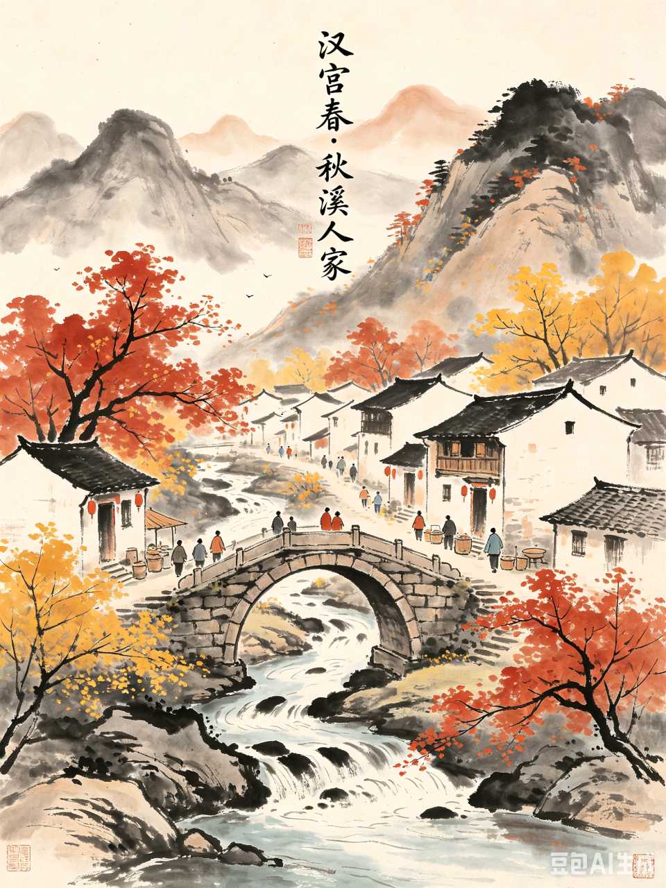 AI绘就汉宫春十景：水墨丹青里的世外桃源，一眼万年！（图4）