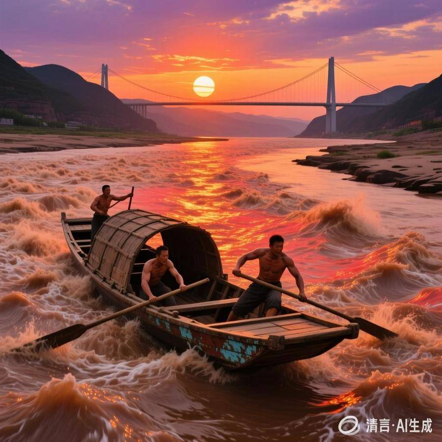 【中国憨派文学】左文明:黄河古渡(图2)