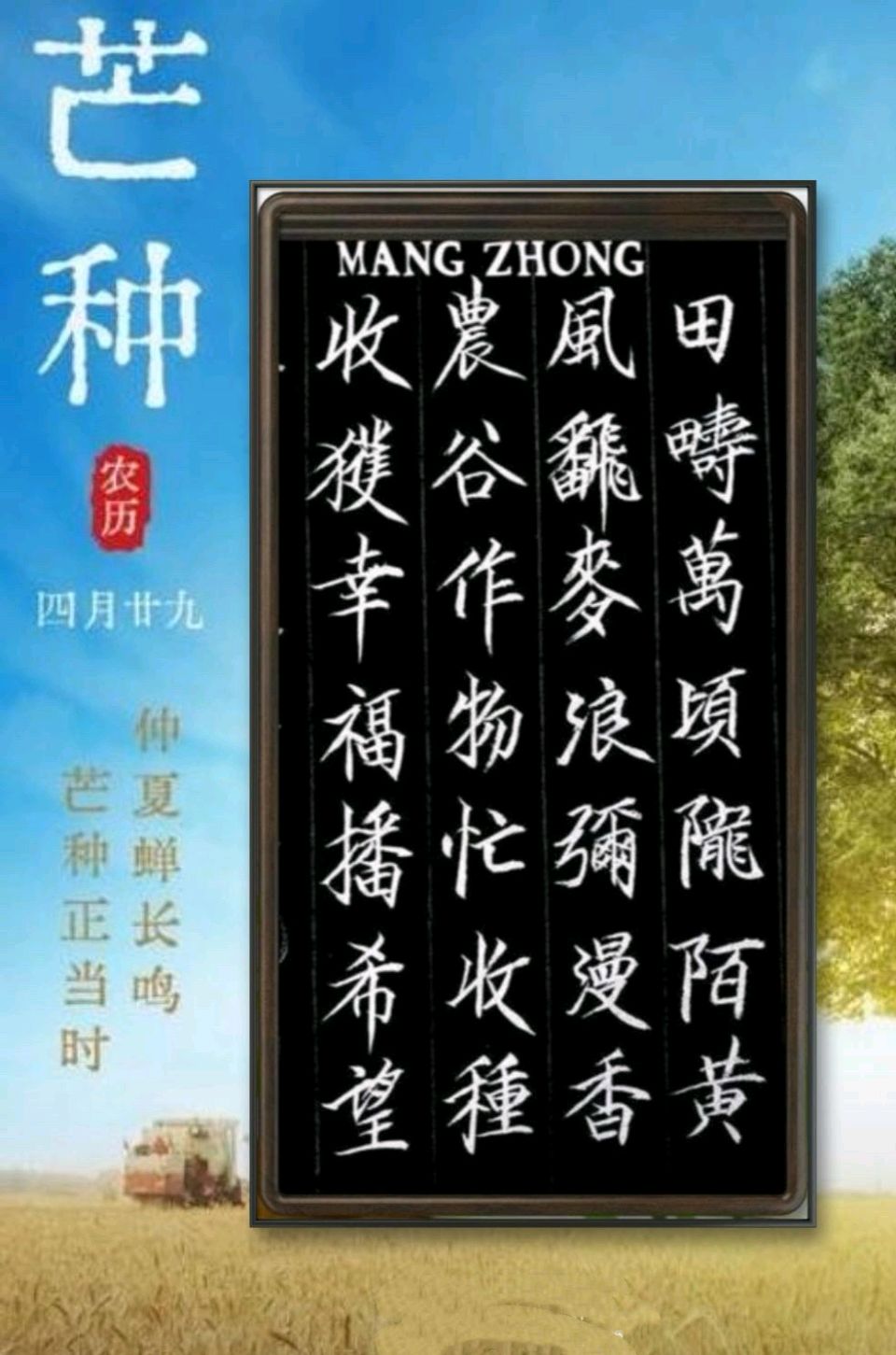 “芒种”一一诗吟书作（图2）