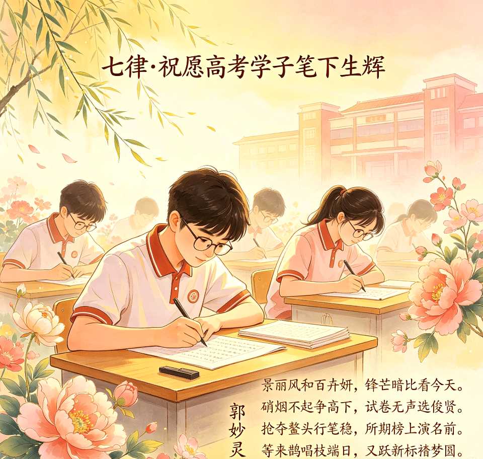 【诗词书画群英社）七律•写在学子大比之期作者/郭妙灵（图5）