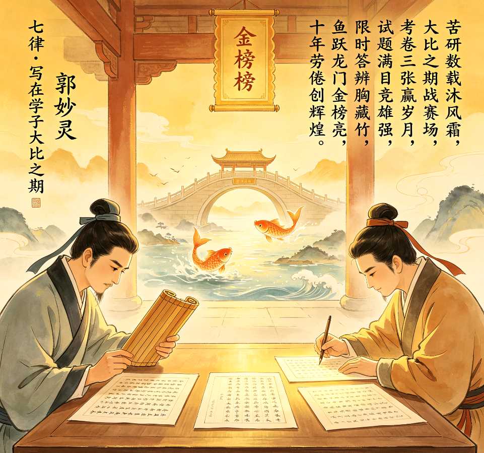 【诗词书画群英社）七律•写在学子大比之期作者/郭妙灵（图4）