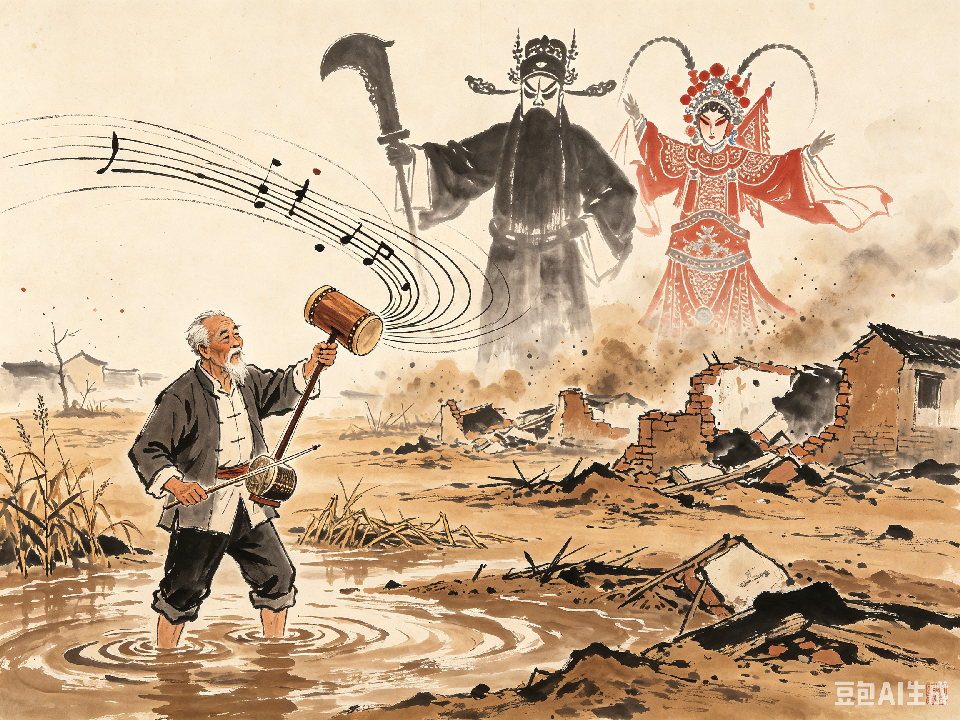 豫剧水墨插图生成 (38) 豫剧水墨插图生成 (38)