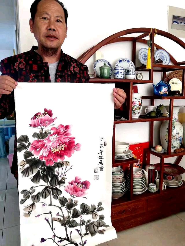 当代著名牡丹画家李延录 （ 藏头诗 ） 作者/周凰（图2）