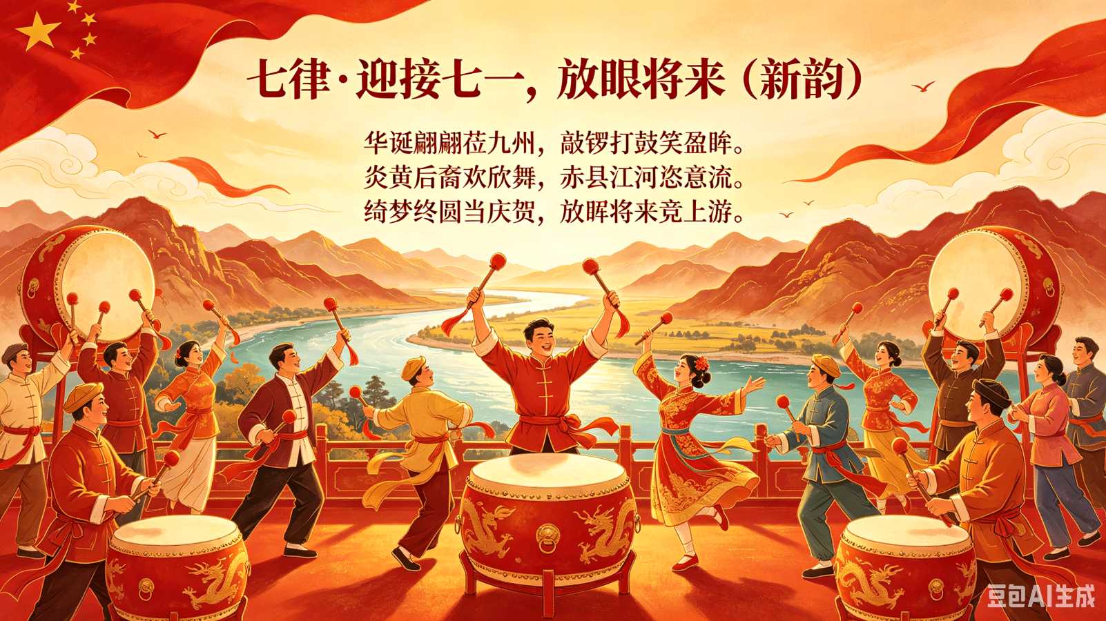 请欣赏《七律*迎接七一，放眼将来》外二首/作者 王楼/主播 春凤/编辑 罂粟～花【中国长江文学社】有声文学平台【第18765期】（图4）