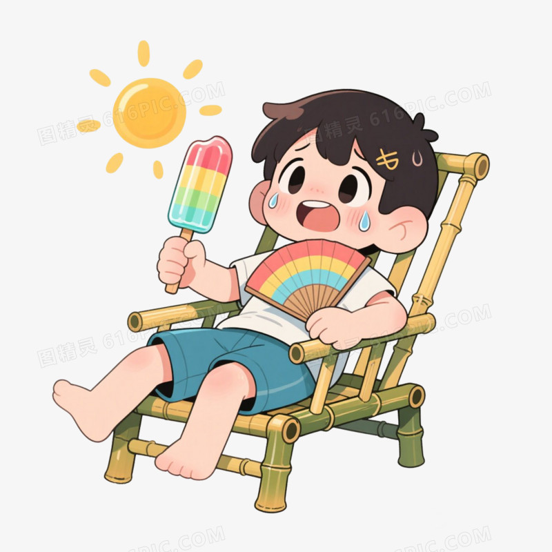 卡通插画风夏天夏季盛夏酷热炎热高温中暑解暑免抠元素图片免费下载_PNG素材_编号13gi5xlrd_图精灵