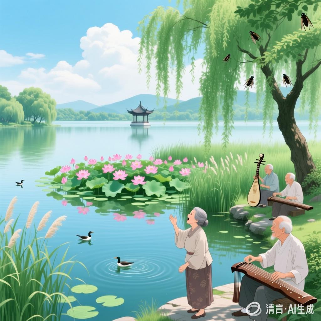 【中国憨派文学】郭长城:云翠湖夏景(图2)