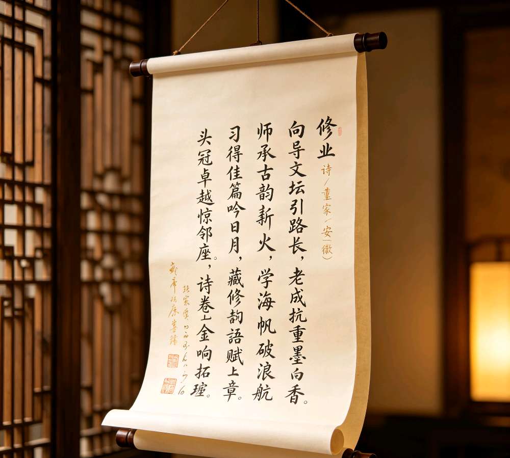 【荣耀中国】文学社*修业藏头诗/董家华(安徽)（图4）