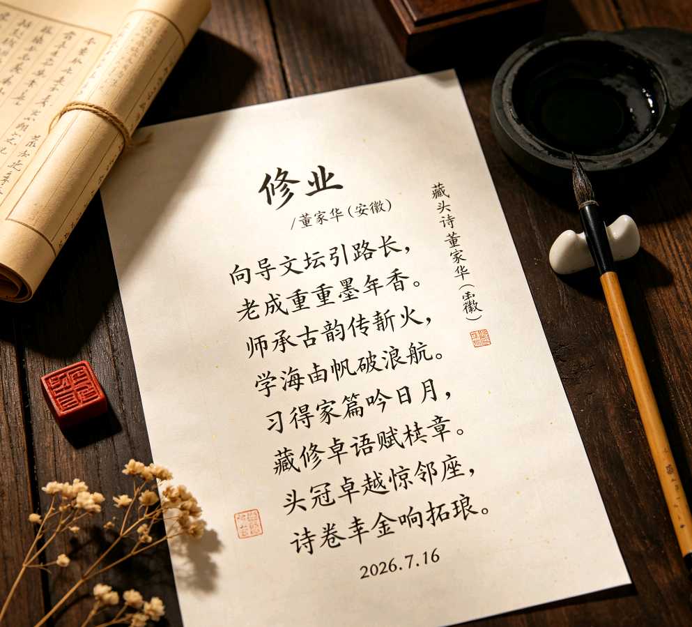 【荣耀中国】文学社*修业藏头诗/董家华(安徽)（图5）