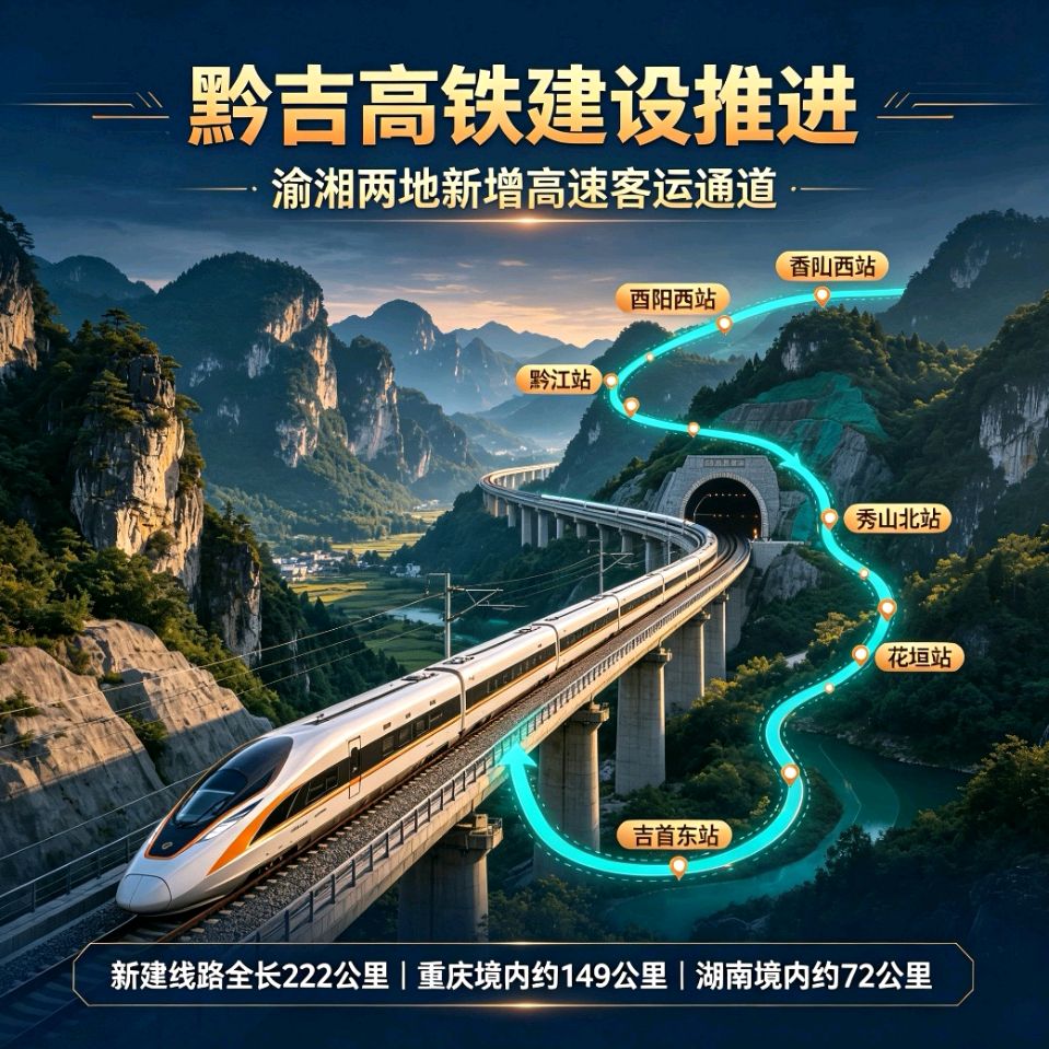 「旅游快讯」黔吉高铁预计年内开工,它将彻底改写渝东南1小时经济圈(图11)