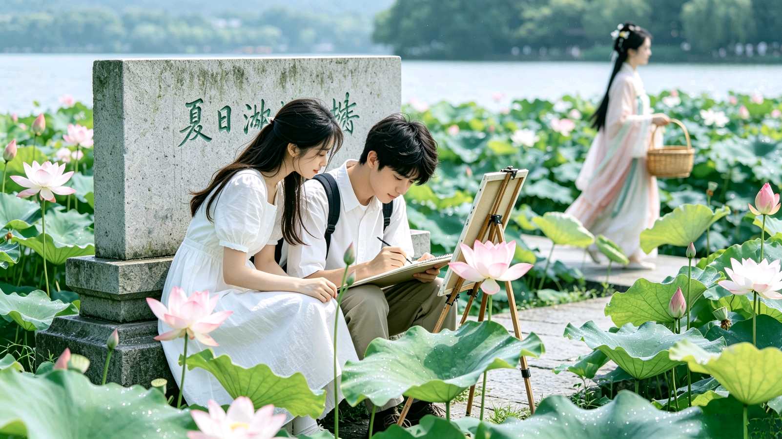 【当代文艺】《东湖赏荷》作者：答作俊（图3）
