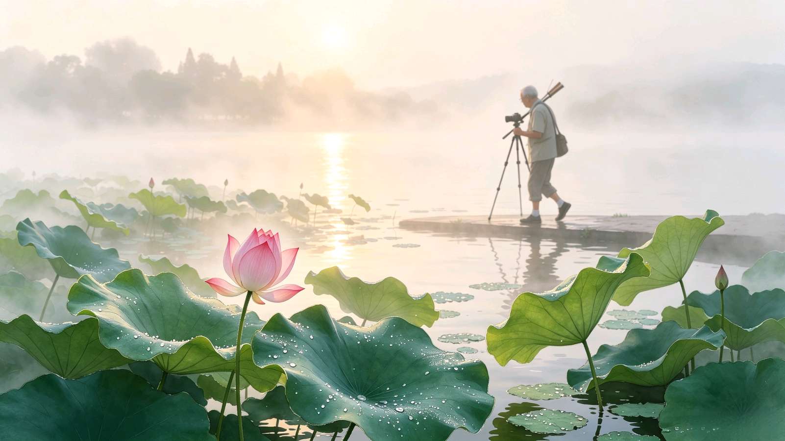 【当代文艺】《东湖赏荷》作者：答作俊（图2）