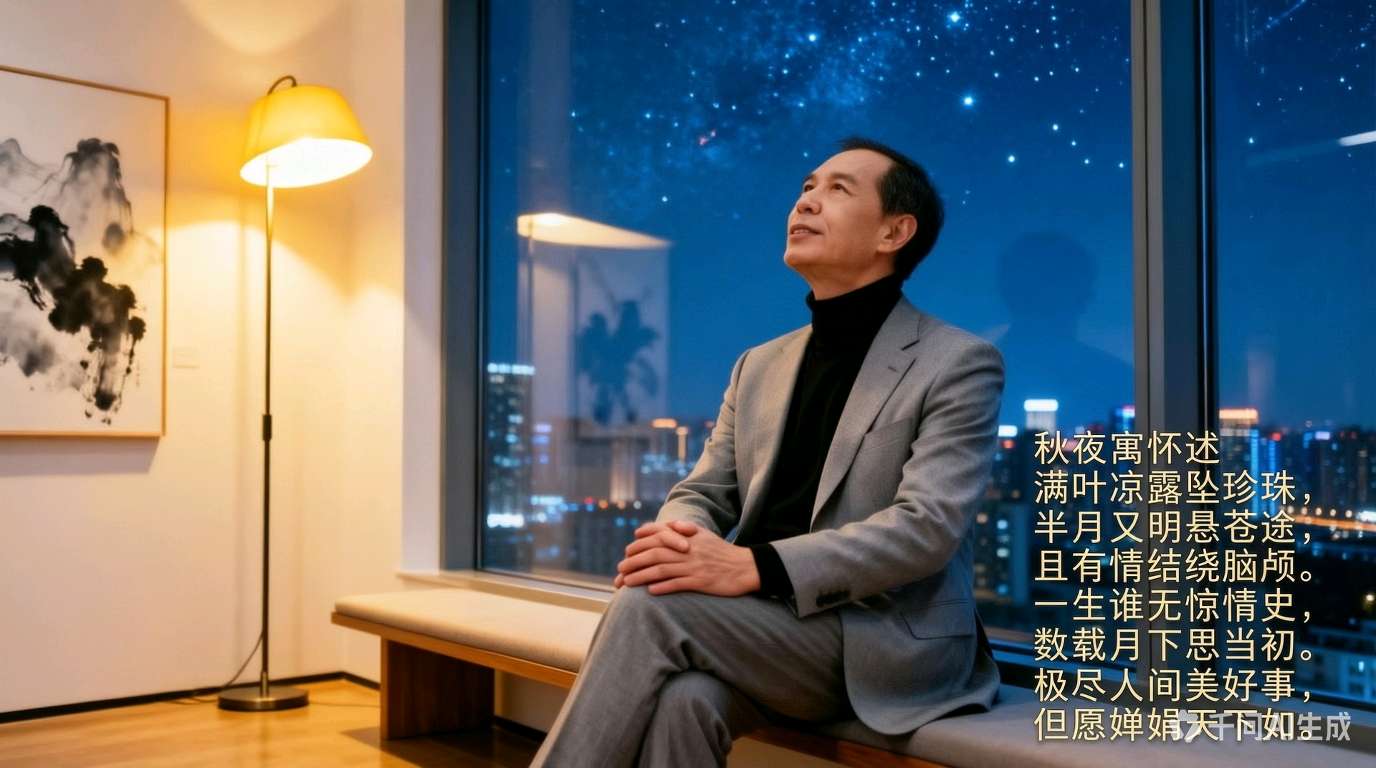 秋夜寓怀述——甘会文/（每日诗记）（图2）