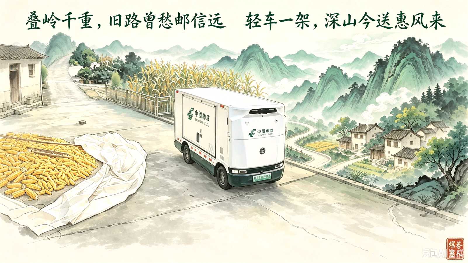 清江三味•总第58期（韵拾巷陌018）｜山窝窝来了新客！无人邮车开进晒满玉米的农家院（图5）