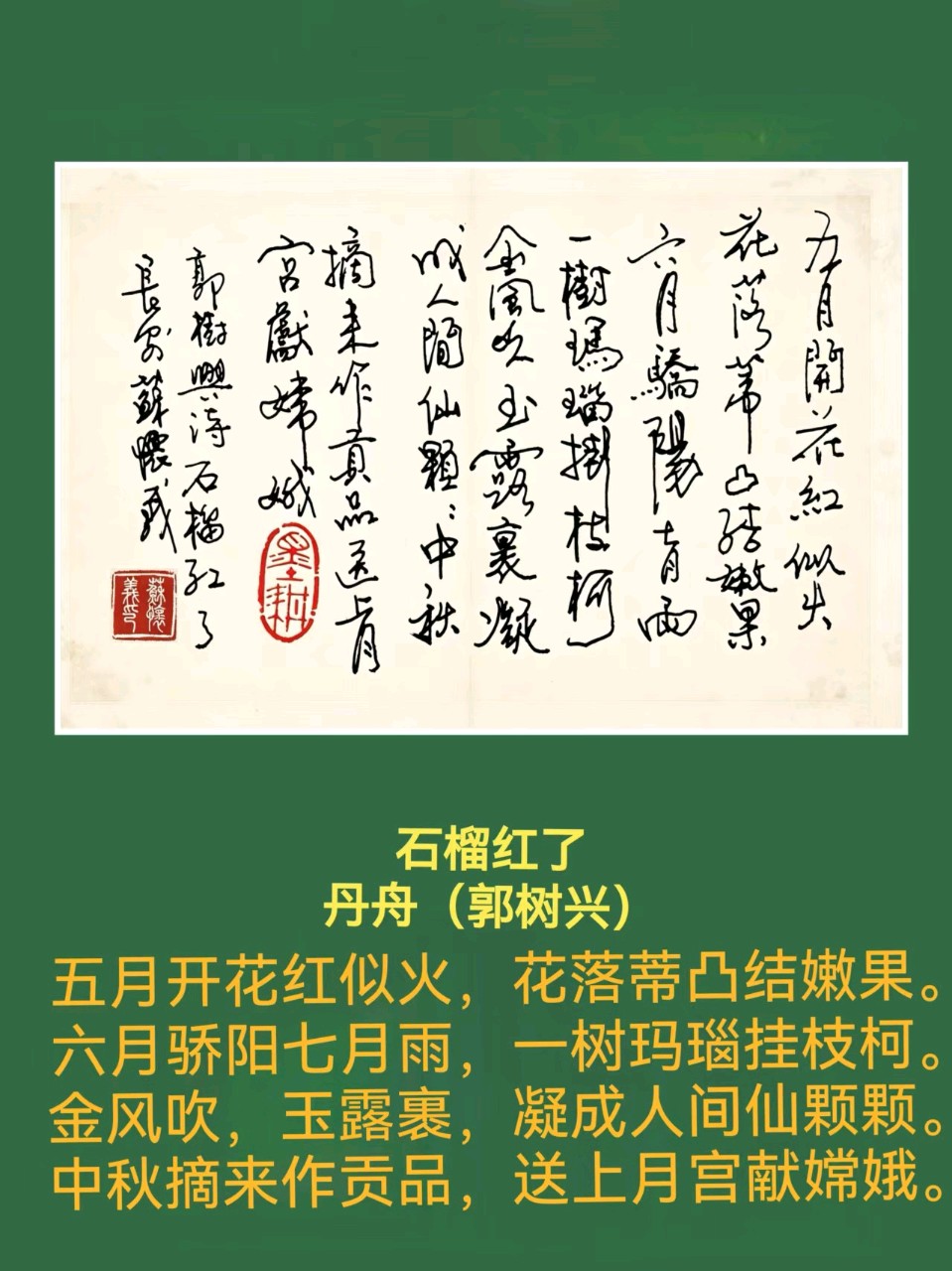 【长安诗文•图赋诗】丹舟文、杨树保摄/石榴红了（图4）