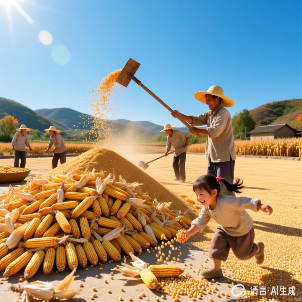 孙祚华:【土掉渣·滑溜曲】晒玉米(中国憨派文学)(图2)