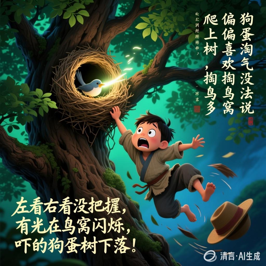 马淑云:【土掉渣·滑溜曲】狗蛋掏鸟窝(中国憨派文学)(图2)
