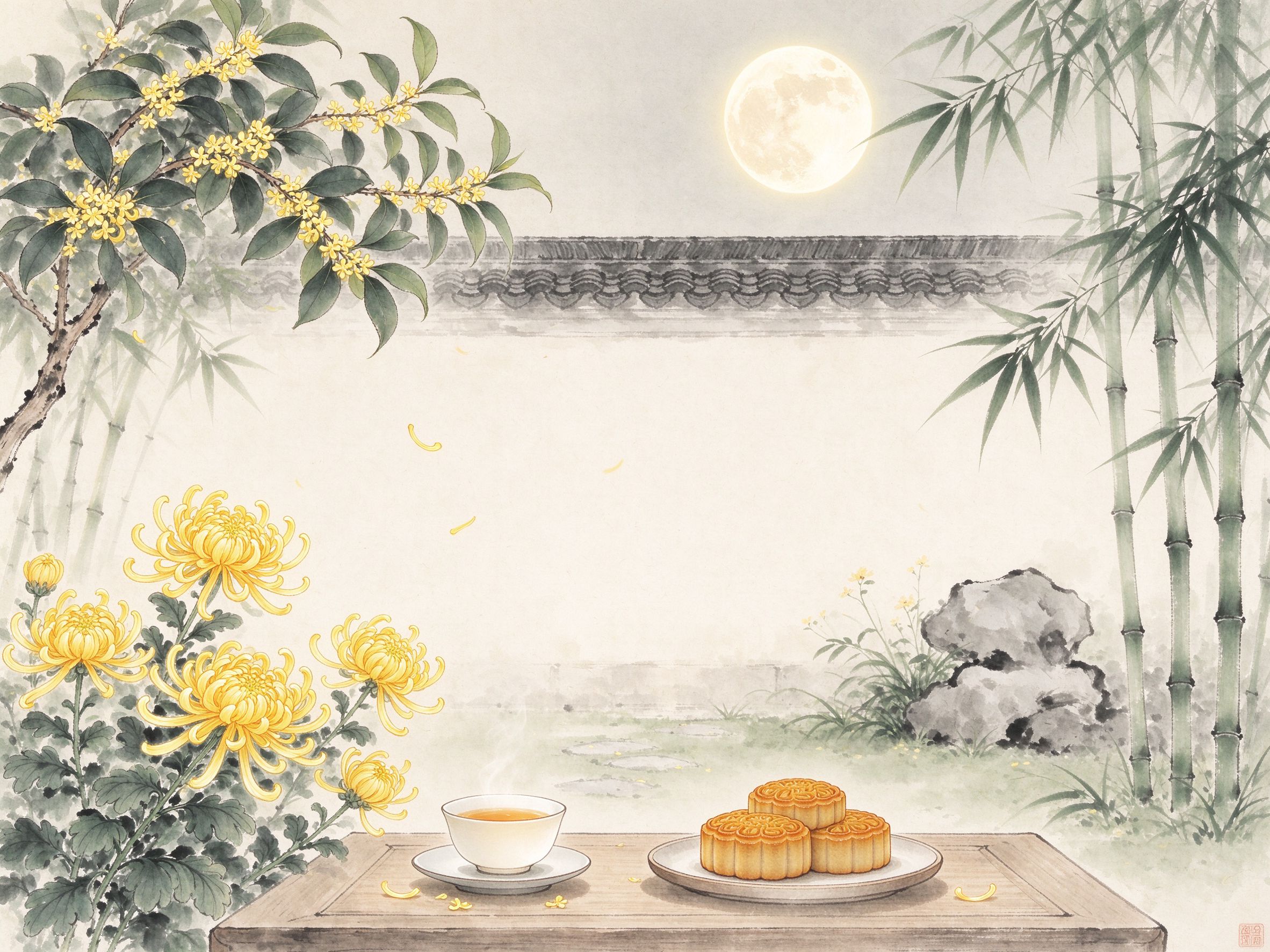 中秋庭院