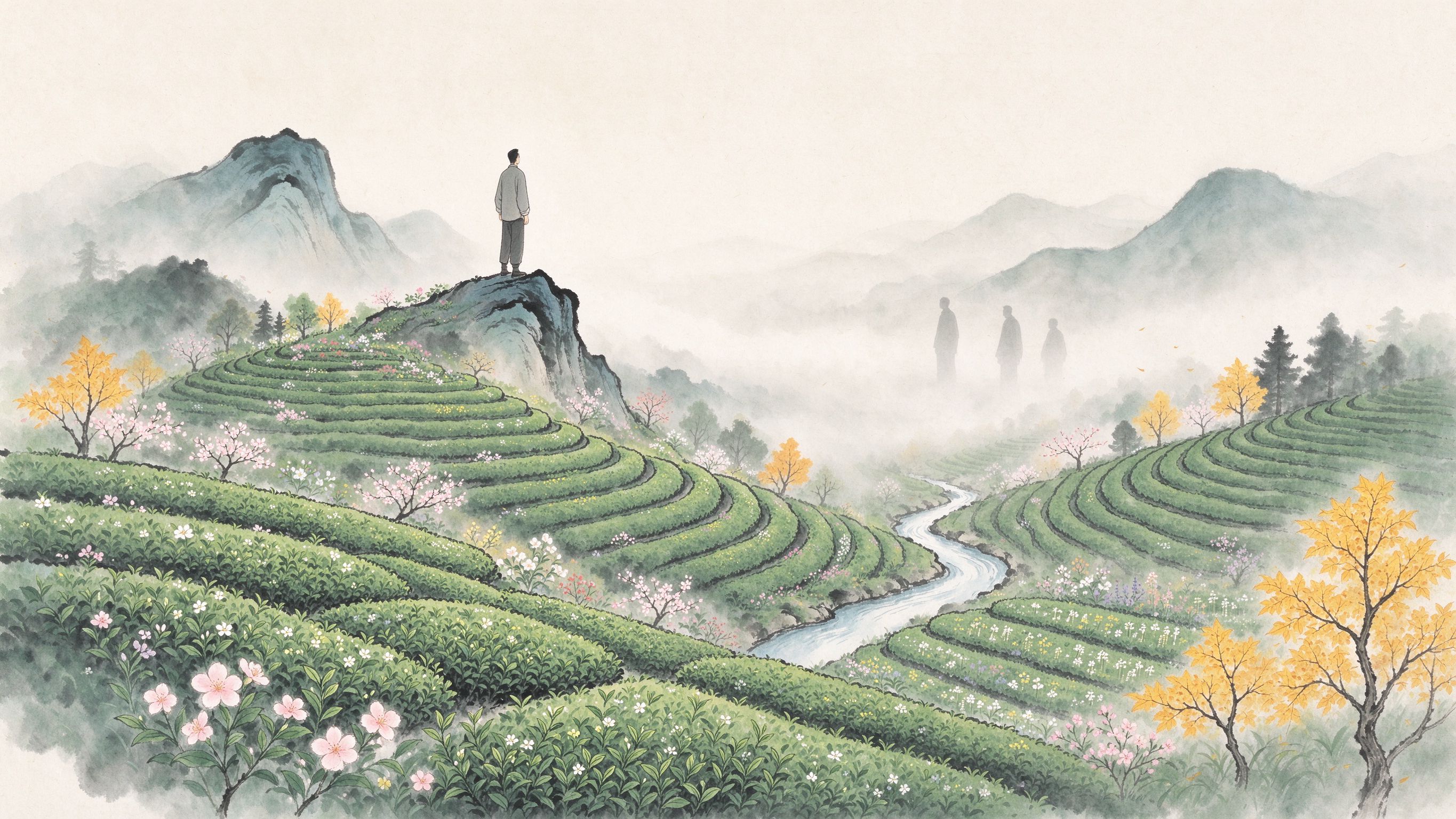 遥望归来水墨