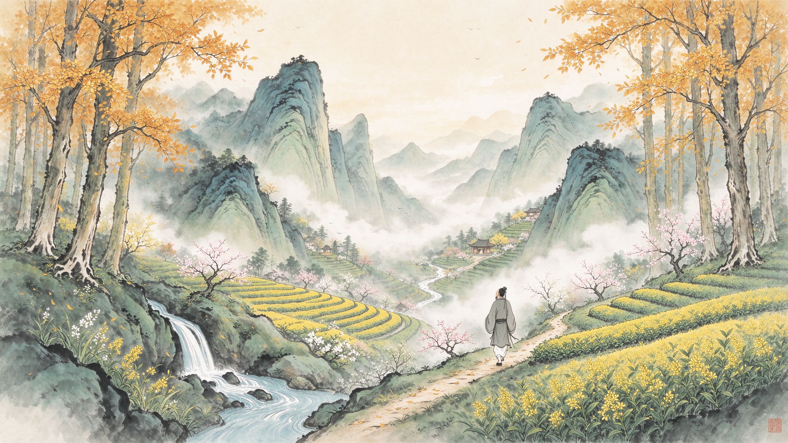 返自然水墨
