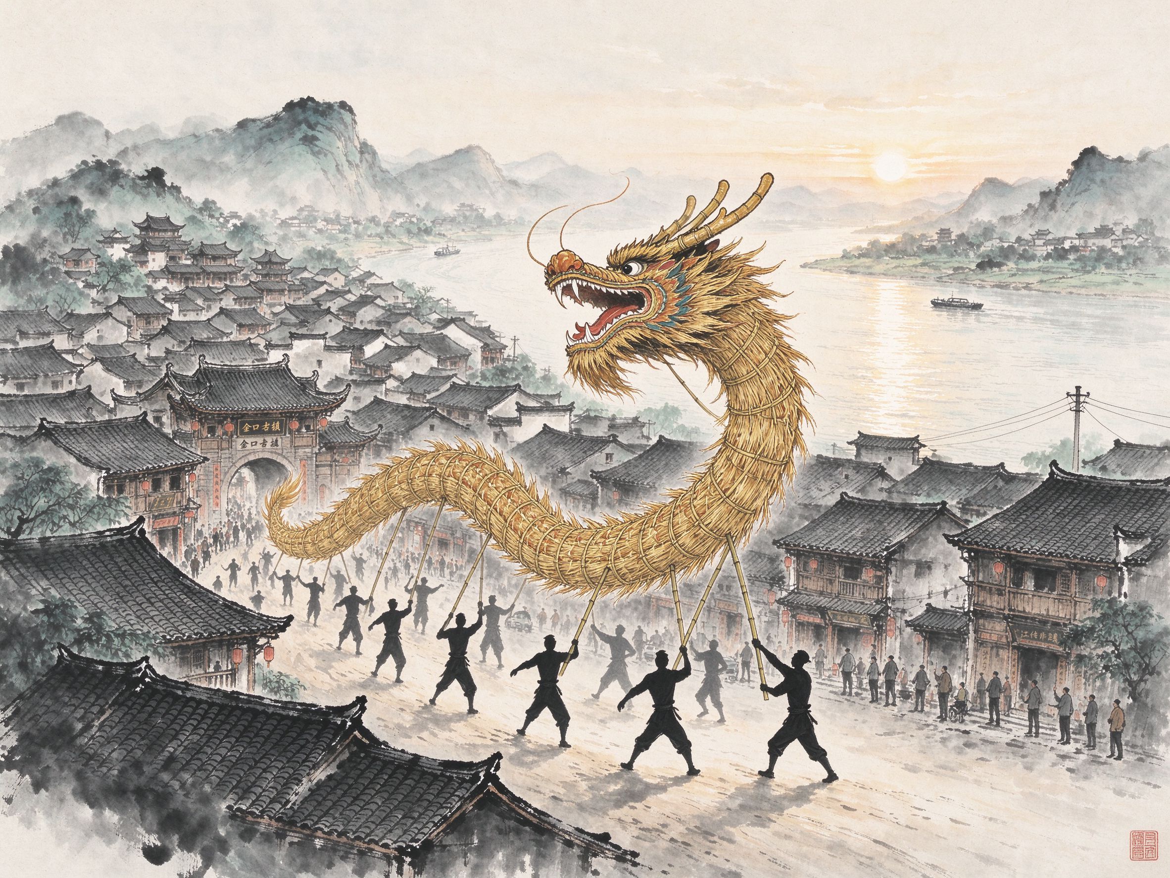 金口古镇·草把龙题图