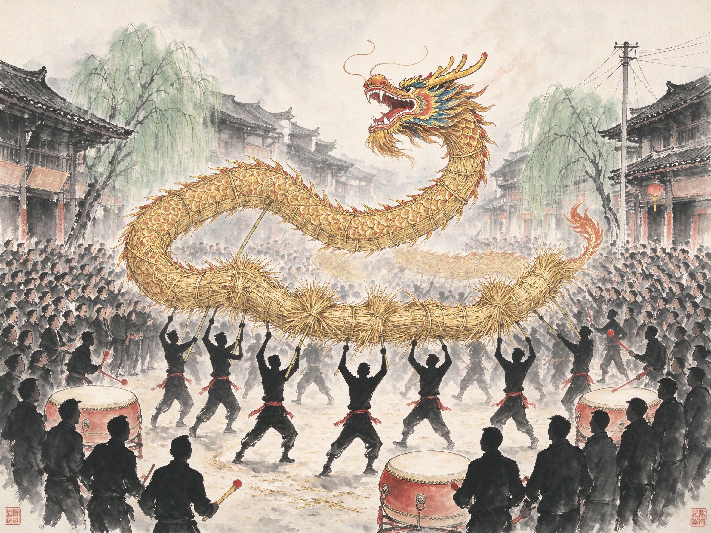 节庆锣鼓·草把龙腾跃