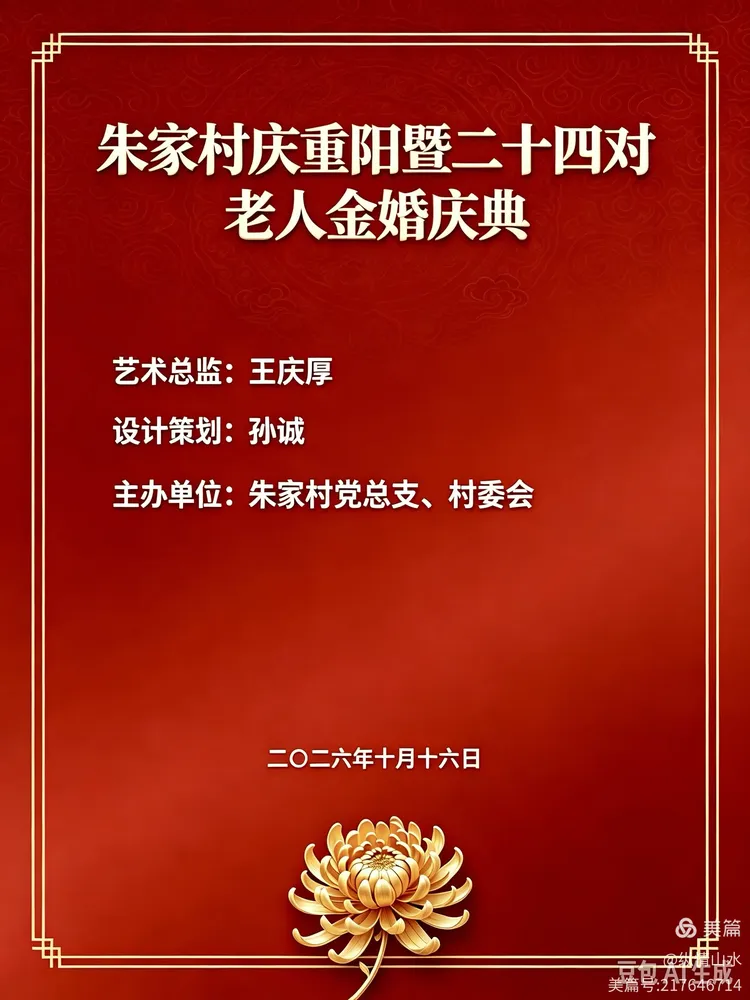 重阳贺金婚 老人喜开怀 ‍朱家村庆重阳‍暨24对老人金婚庆典（图2）