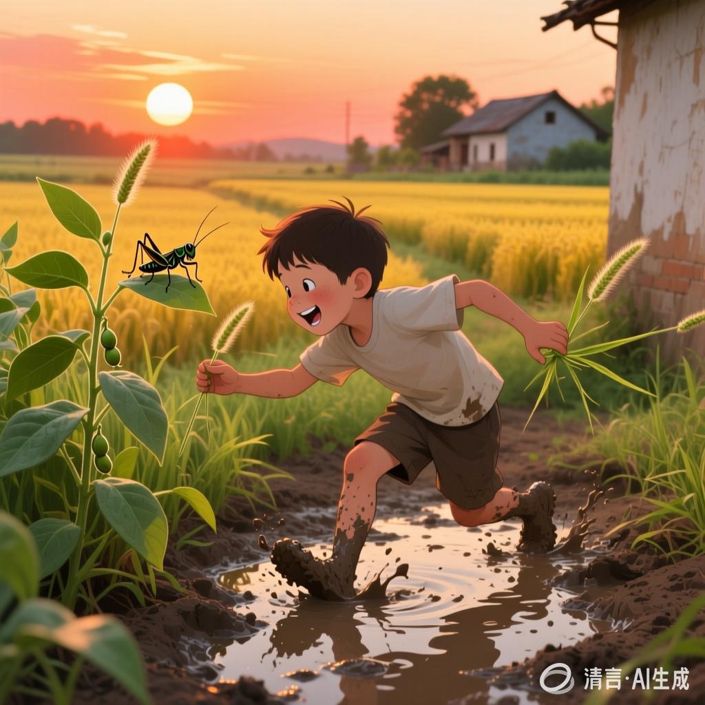 宋迎庄:【土掉渣·滑溜曲】追蚂蚱 (中国憨派文学)(图2)