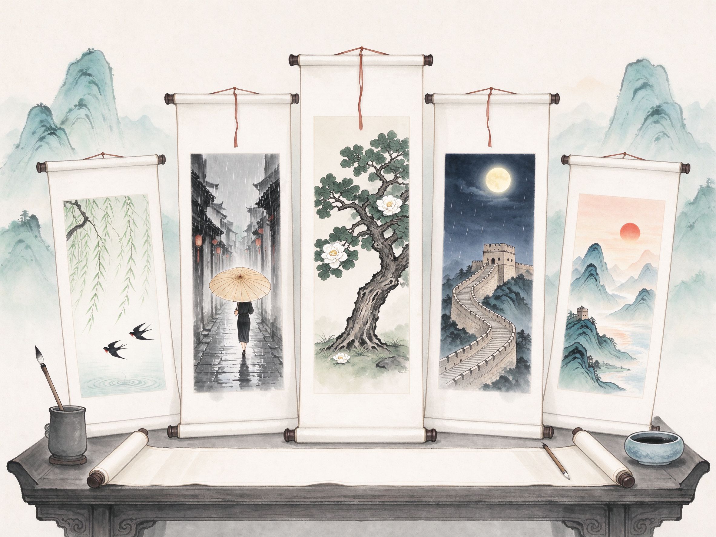 五首作品实例解读·五卷诗册