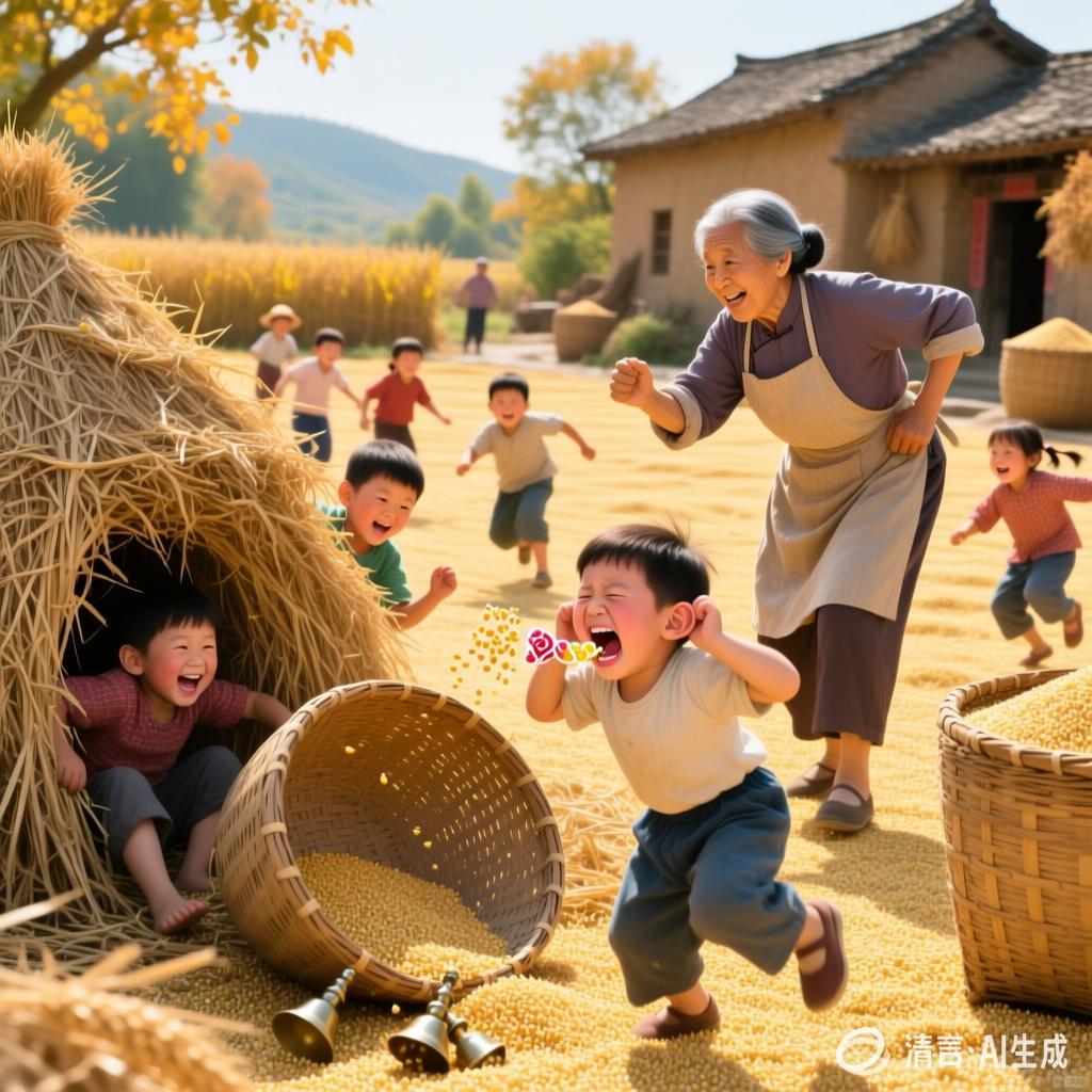 宋迎庄:【土掉渣·滑溜曲】谷场疯玩(中国憨派文学)(图2)