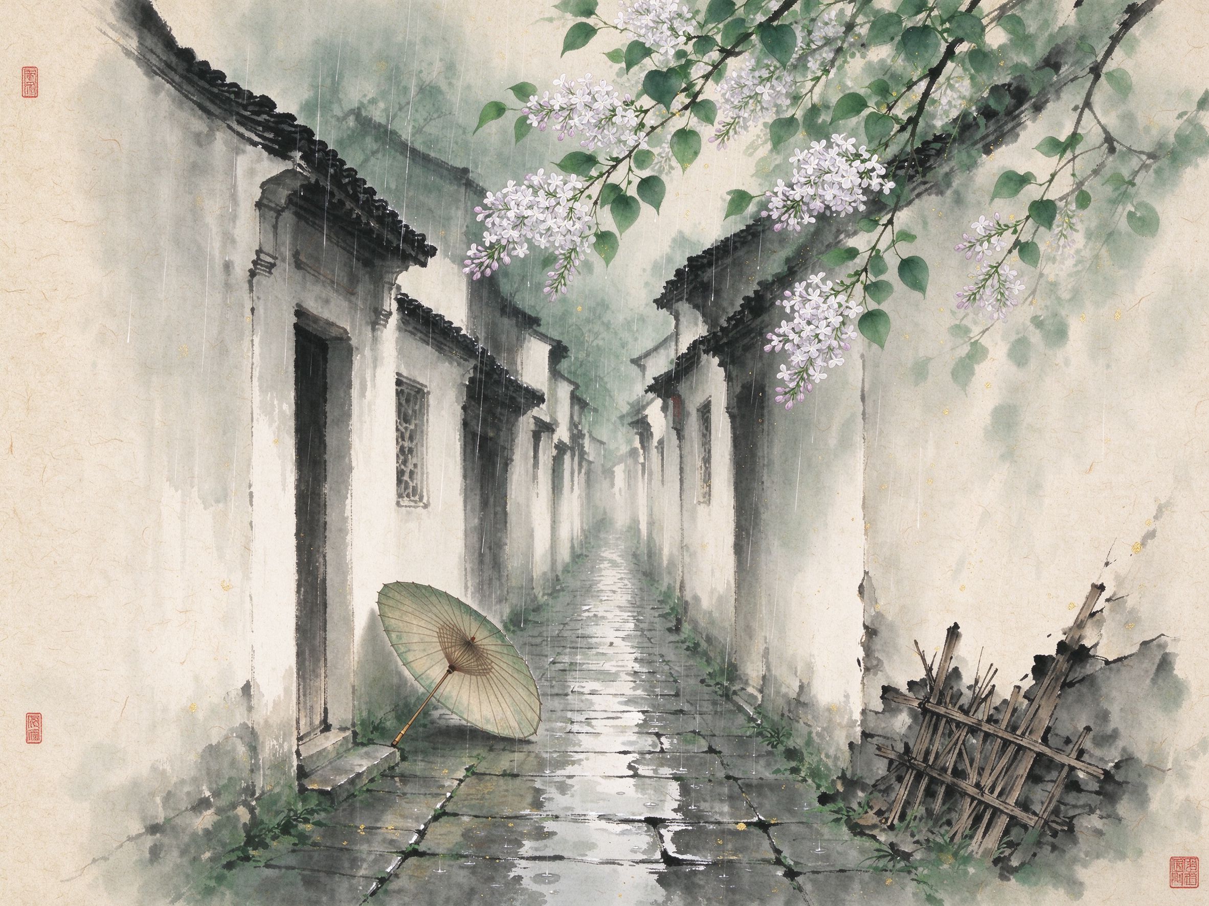 雨巷插图