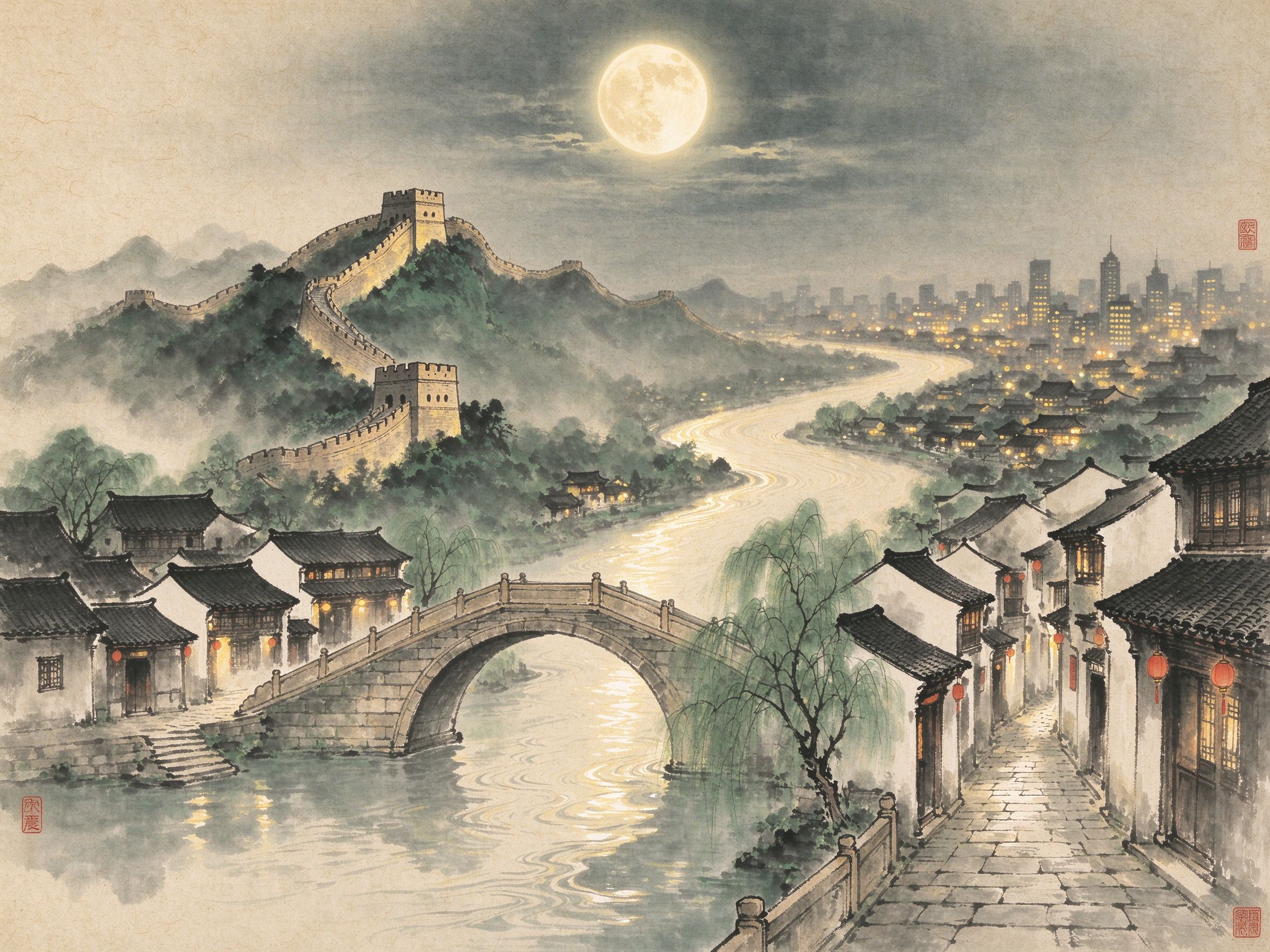 月光下的中国插图