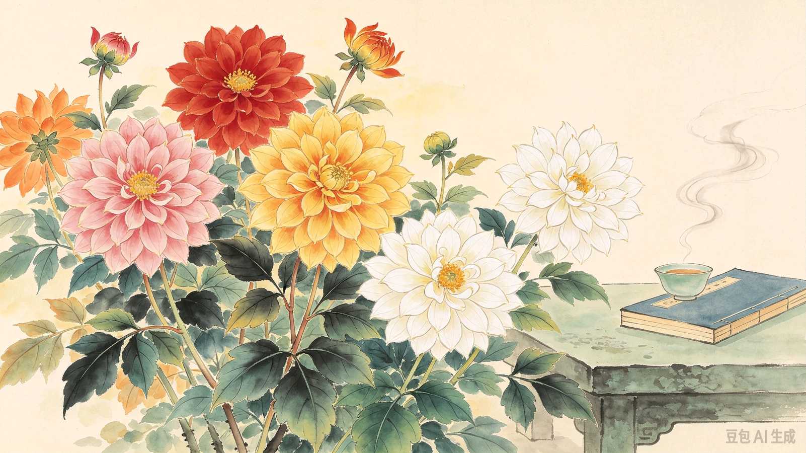【茌山诗苑】山东茌平高廷伦‖诗赞大丽花（图2）