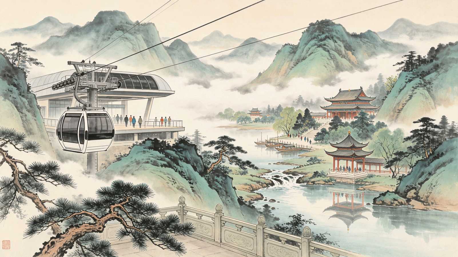 七律•乘缆车观光----步韵宋•舒亶七律［游云湖过香山偶成二首其一］（通韵）文/戴嘉臣/朗诵：卿音（图3）