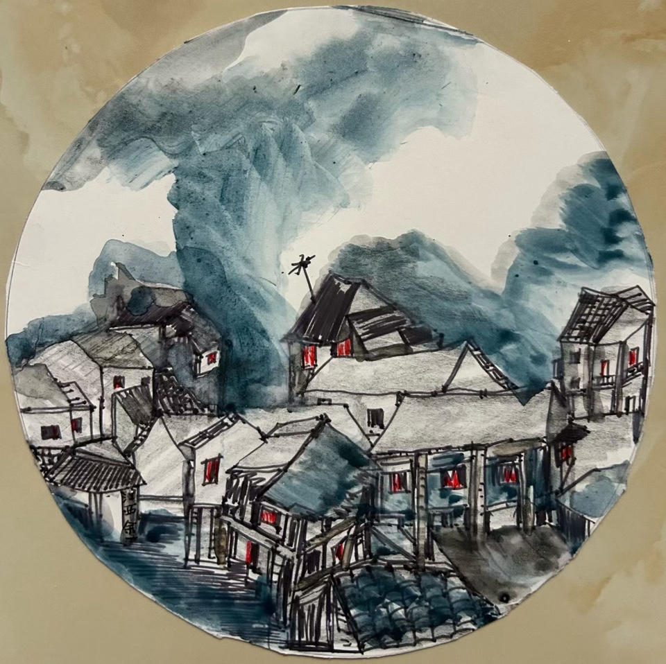 (特稿) 老墟的故事(暨故园水墨系列六言诗十九首)(图10)