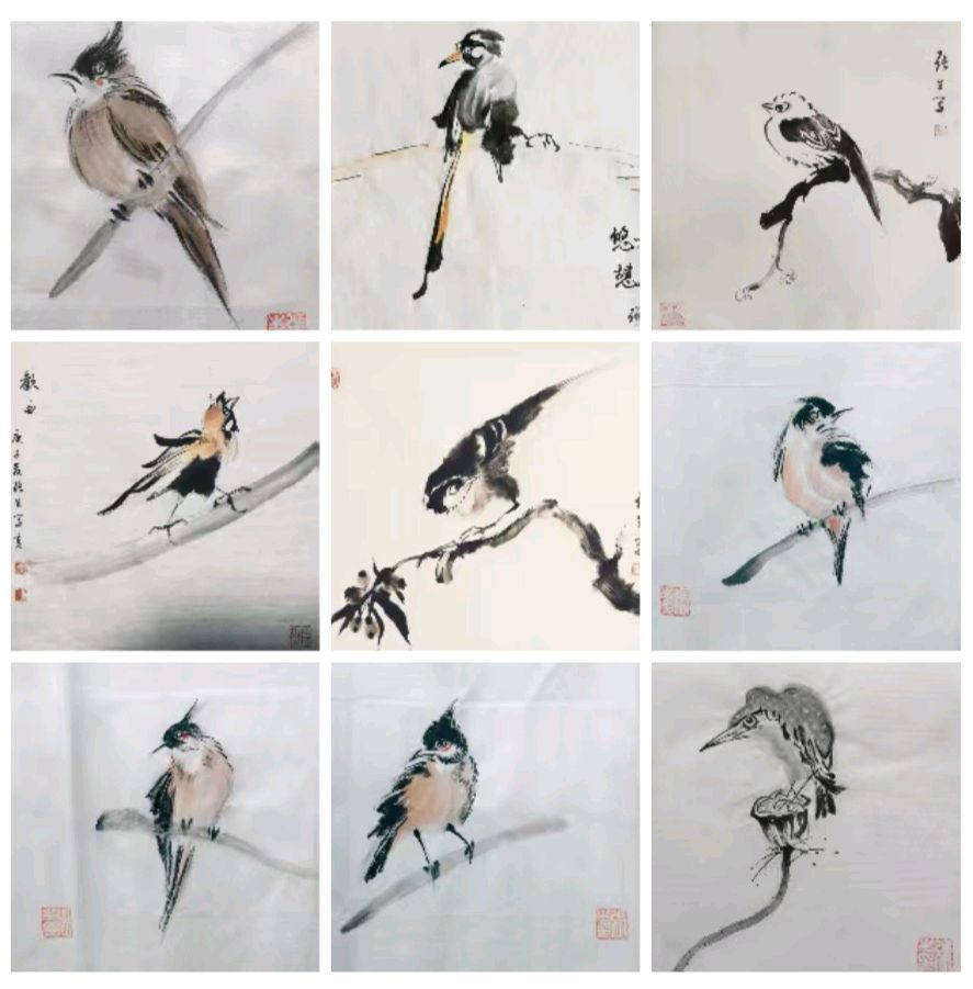 笔简意足，鸟语诗心！赏张生先生《乐鸟图》