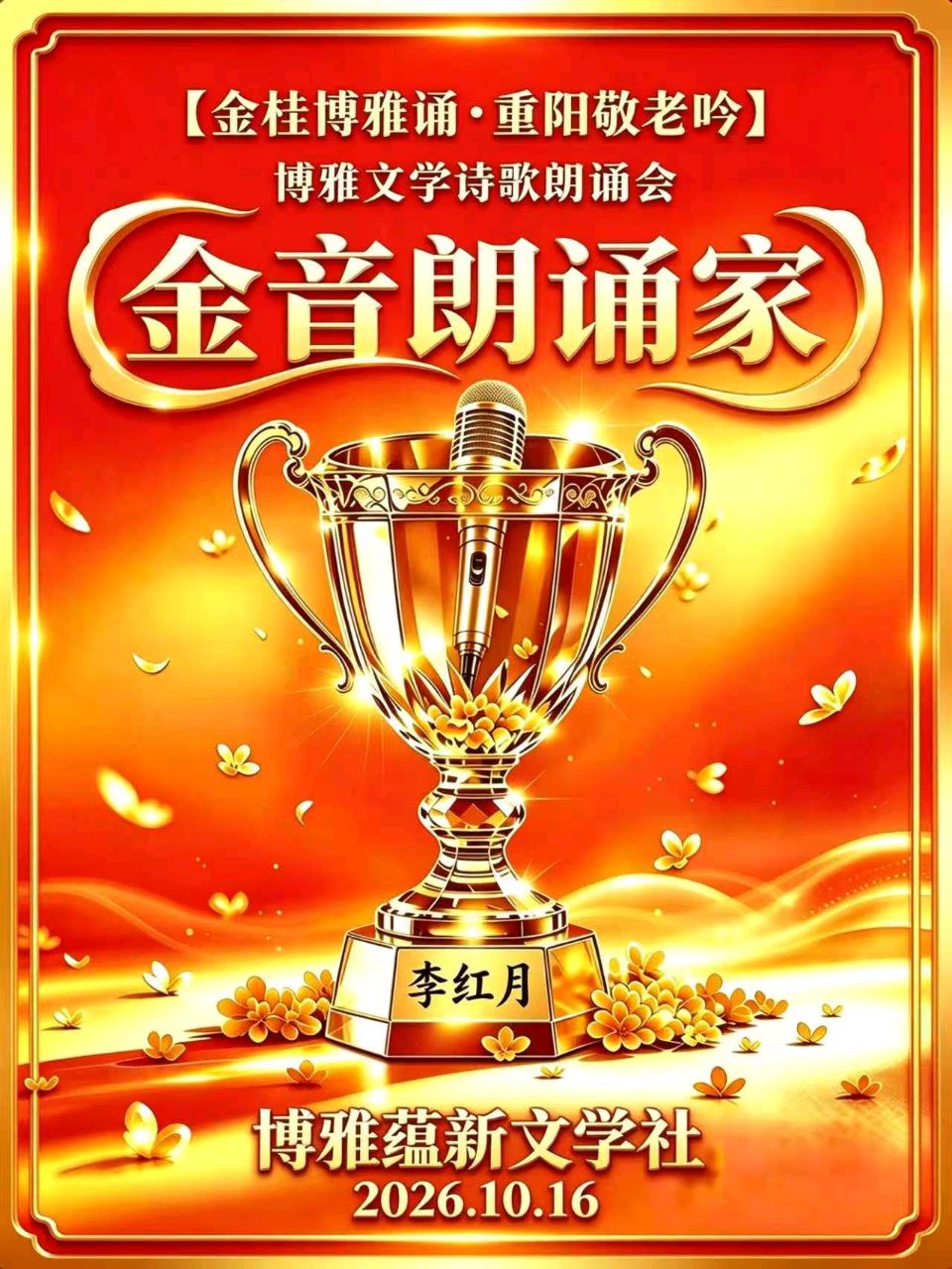 🏆🌾京津沪头条‖红月诵/丛守武作品【金桂博雅诵•重阳敬老吟】重阳诗诵会‖博雅诗社-审编发布‖🏆（图7）